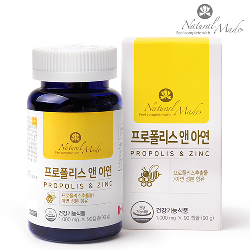 네츄럴메이드 / 프로폴리스 앤 아연 (1,000mg*90캡슐)